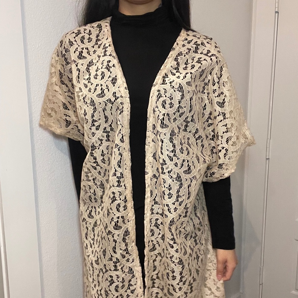 Lace kimono cardigan